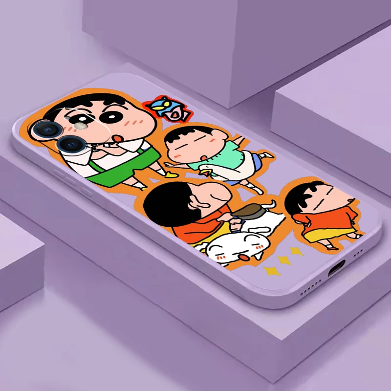 

Crayon Shin-chan Funda CASE For iPhone 11 12 13 Pro Max 13 Pro Max X XR XS MAX SE2020 8 7 6 6S Plus NEW Silicone Phone Cover