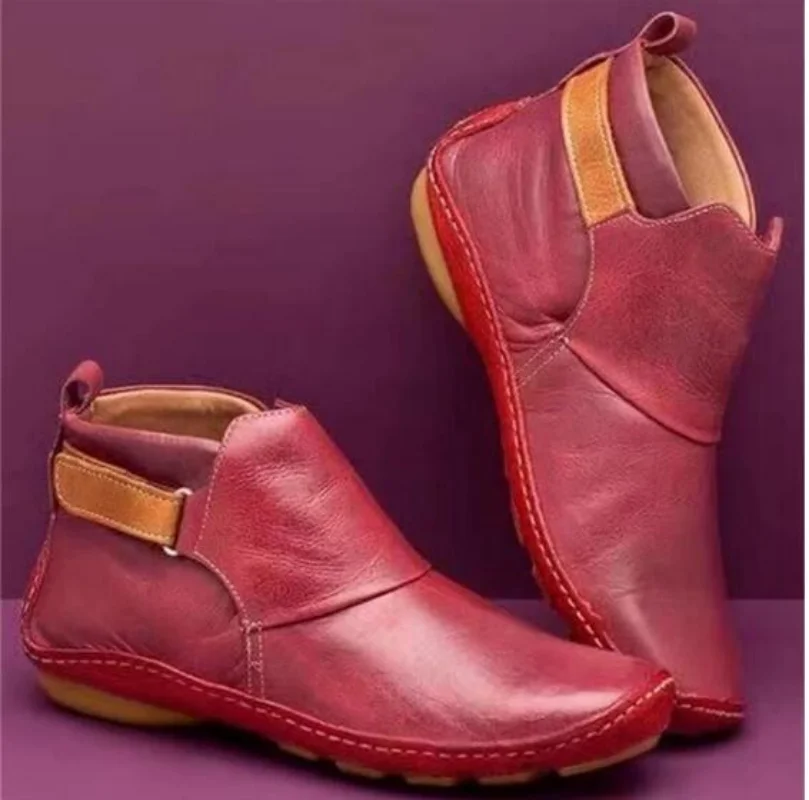 Fashion Women Boots Flats Waterproof Ankle Boots Ladies Comfortable Shoes Winter No Slip Booties Female Casual Shoes Woman