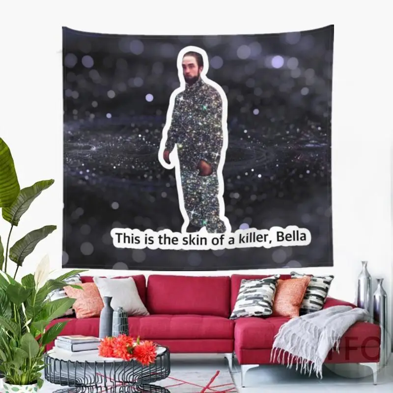 

Robert Pattinson Tracksuit Meme Tapestry Hippe This Is The Skin Of A Killer Bella Tapestry Wall Hanging Teen Room Decoration