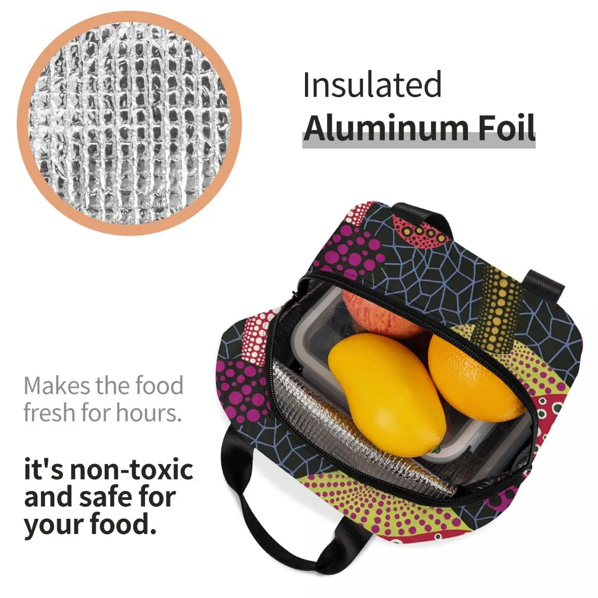 Изолированные сумки для обеда Yayoi Kusama на заказ пикника открытом воздухе