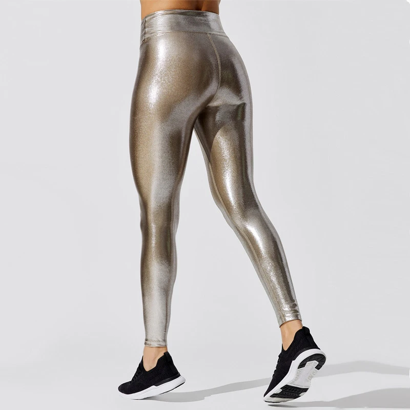 Hot Stamping Solid Color Leggings High Waist Stretch Women Leggings Yoga Pants Fitness Sports Exercise  Woman Pants