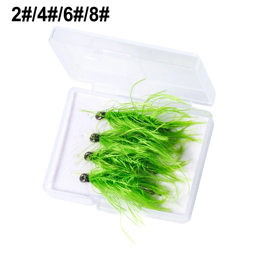 

4pcs Grass Hooks Metal Fly Lure Hook Fishing Decoy Bait Grass Tied Moss Carp Fishhook Fishing Accessories Rig Bait Hook For Fish