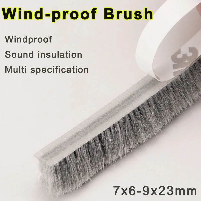 

5/10Meters Self-adhesive Sealing Wind-proof Brush Strip For Home Door Window Sound Insulation Strip Gasket