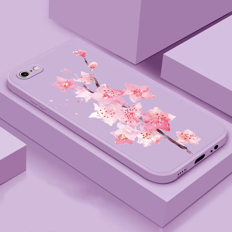 

Phone Case For iPhone 6 6s 6 Plus 6s Plus Soft TPU silicone phone Sheel flower color back cover phone case