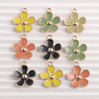 10pcs 18x23mm trendy candy colors enamel flower charms pendants for diy necklaces earrings handmade keychains crafts accessories