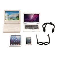 barwa kids toys 6 pieces doll accessories1 computer 1 tablet 1 mobile phone 1 white computer 1 black headphones 1 bla