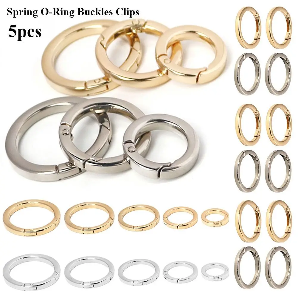 

Black gold silver Round Push Trigger Bag Belt Buckle Spring O-Ring Buckles Snap Clasp Clip Carabiner Purses Handbags