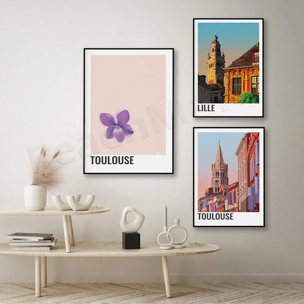 Это Toulouse — Rue de Taur и собор Святого-Серна плакат Violet город Лилльла Франции