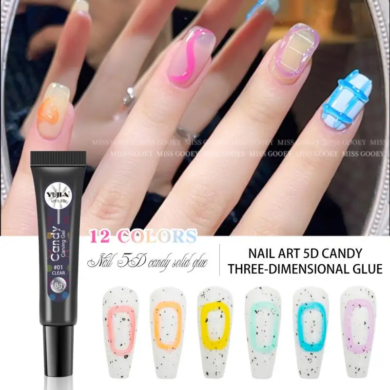 

5D Hose Candy Stereo Nail Polish Candy Macaron Jelly Leave-In Gel Candy Three-dimensional Glue For Nail Shop