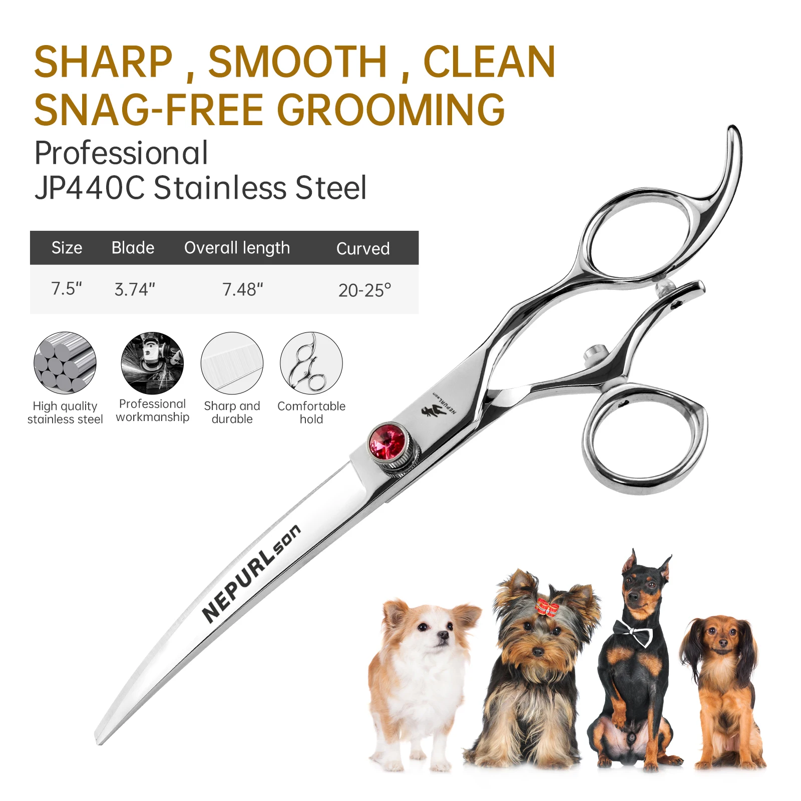 7 5 &quotНожницы для груминга собак ножницы стрижки изогнутые