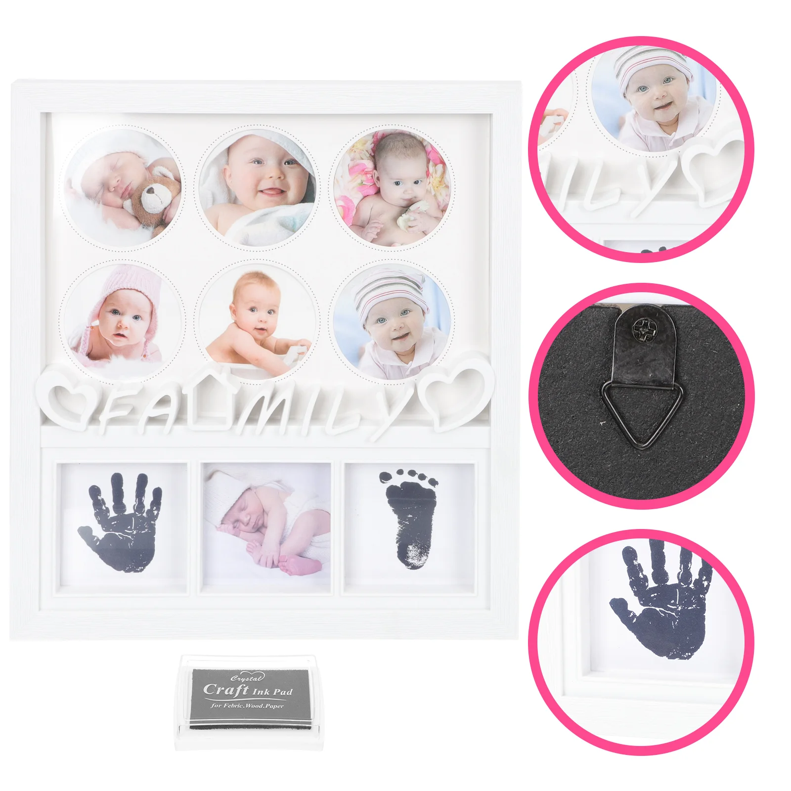 

Frame Baby Picture Photo Footprint Newborn Frames Year Handprint A4 Silver First Infant Gift Albums Girl Boy Kids Keepsake