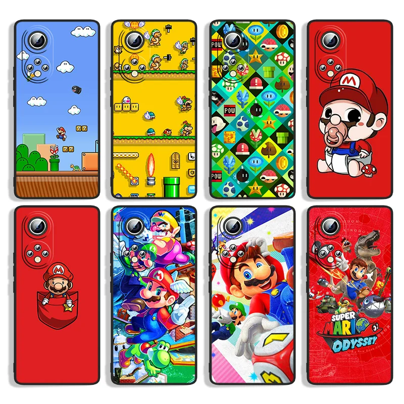

Game Super Mario Bros X For Huawei Honor 60 SE 50 30i 20 10i 10X 10 9X 9C 9A 8A 8X Lite Pro Black Silicone Phone Case Capa
