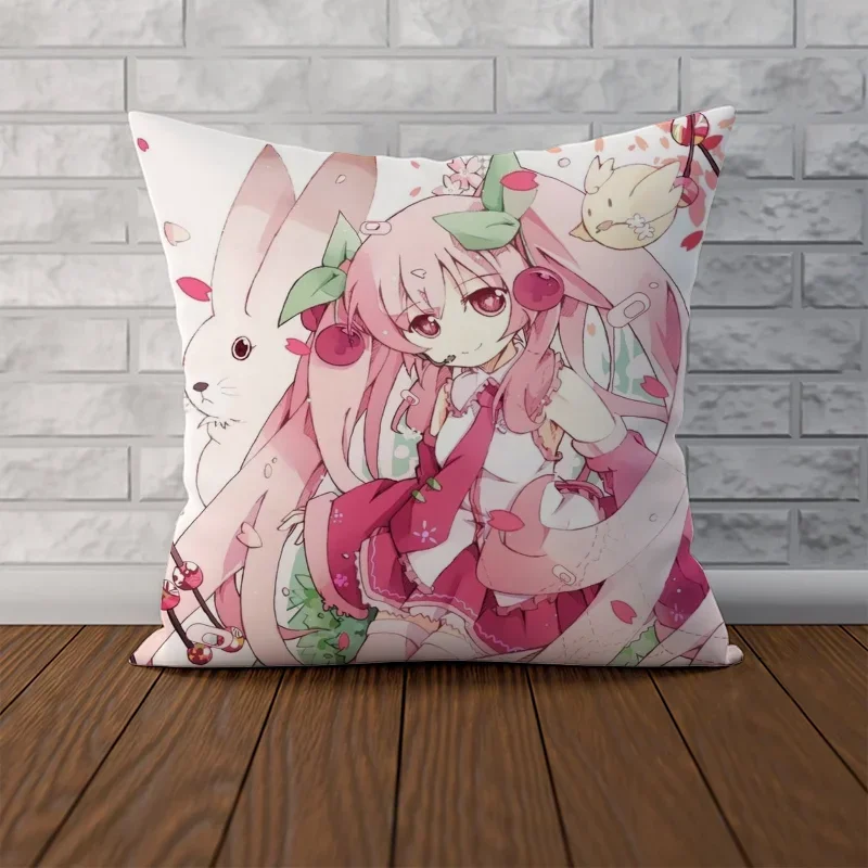 Декоративные Наволочки H-Hatsune Miku 45x45 См Роскошные Чехлы Для Автомобильных Сидений