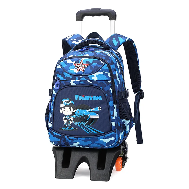 2022 kids Wheeled Backpacks Removable Children School Bags With 3 Wheels Stairs Kids boys Trolley Schoolbag Luggage Book Bags