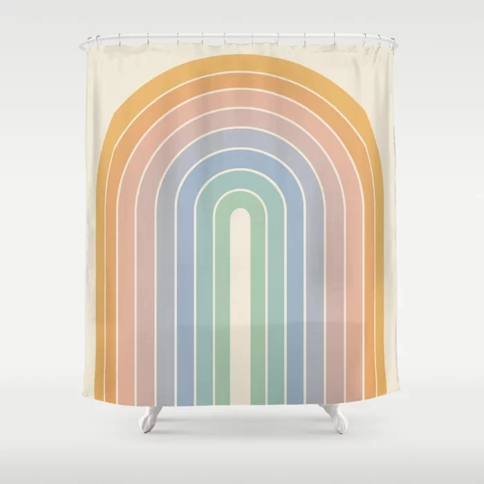 

Простая полуовальная занавеска для ванной комнаты с узором, украшение для дома, водонепроницаемая креативная индивидуальная занавеска для душа в ванну