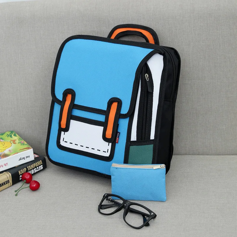 Anime Schoolbag Primary School Training School Anti Splashing Backpack Art Calligraphy Tutoring Class Waterproof Canvas Bag