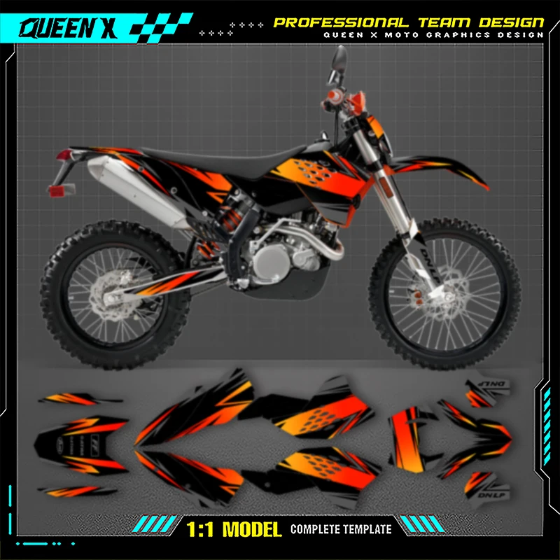 Фото QUEEN X MOTO мотоциклетные графические наклейки MX для KTM SX SXF 2007-2010 EXC XCW 2008-2011, аксессуары для мотокросса 007 №3