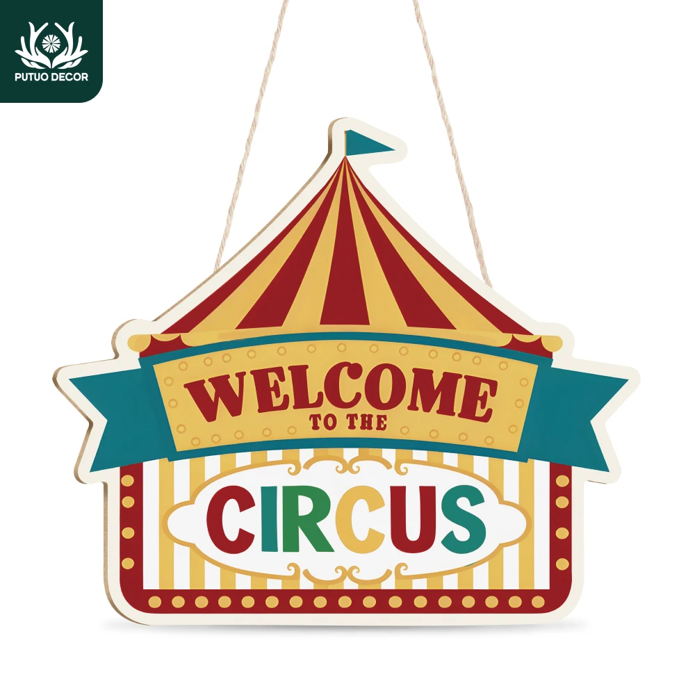 

Деревянный подвесной знак "Добро пожаловать в цирк" Putuo Decor