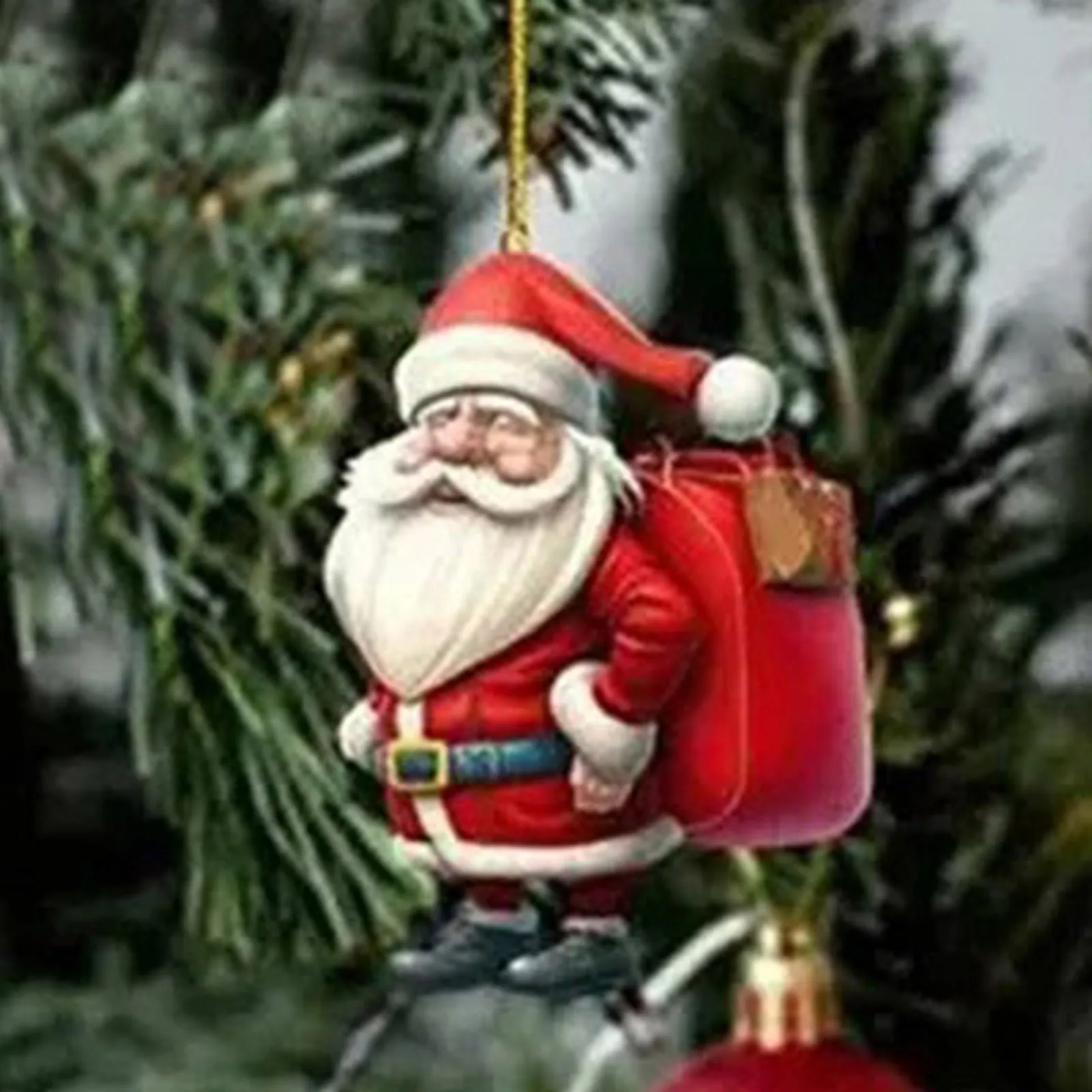 Рождественские елочные украшения Санта-Клауса 2023 интерьер автомобиля акриловая