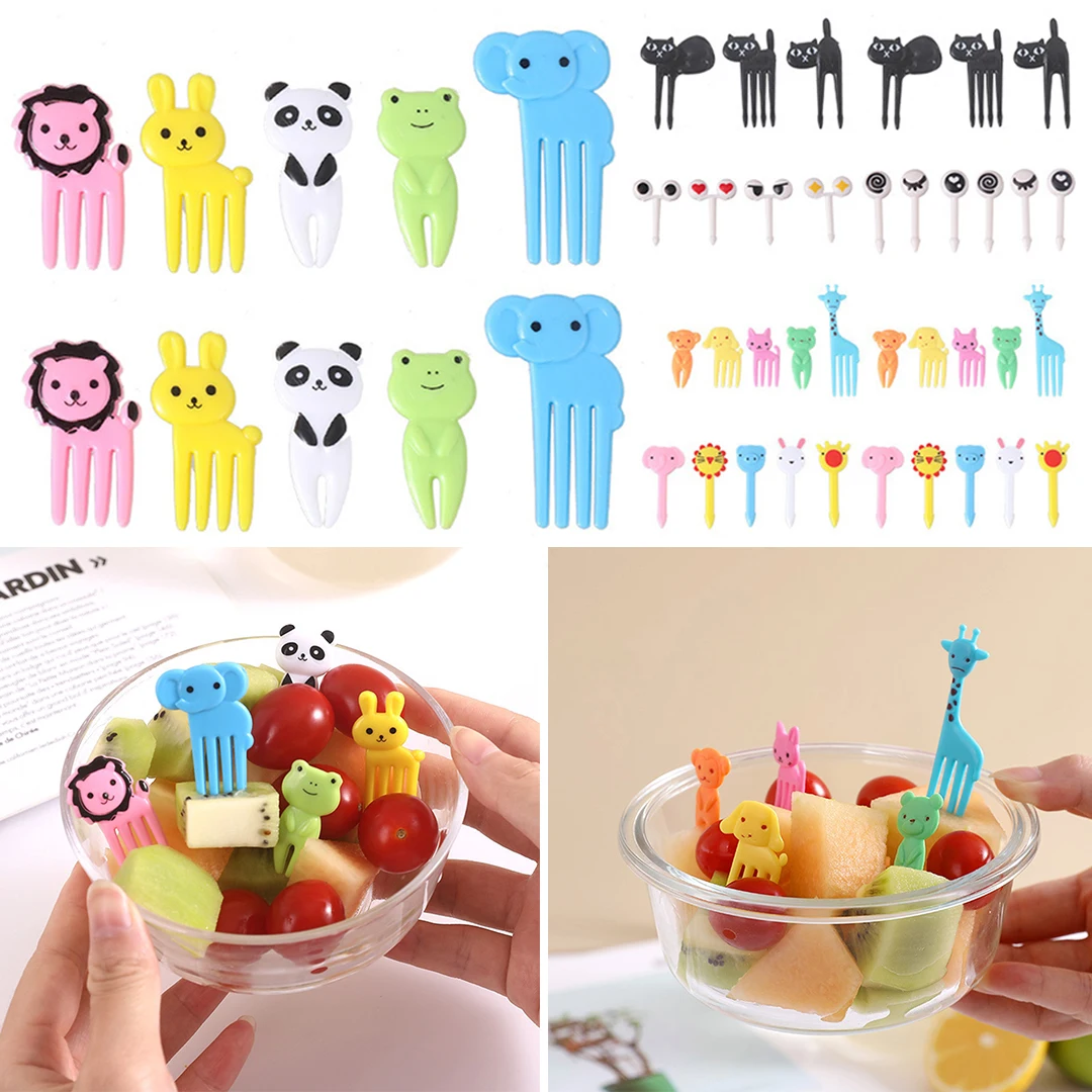 

Mini Children's Cartoon Fruit Fork Animal-Shaped Forks Lunch Bento Box Fork festival Party Decoration Cakes Dessert Snack picks