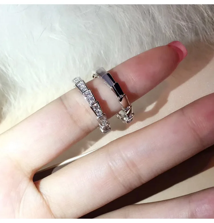 

Кольцо в виде змеиной кости, позолоченное, розовое, в стиле японского Золотое кольцо для пары, 18 карат