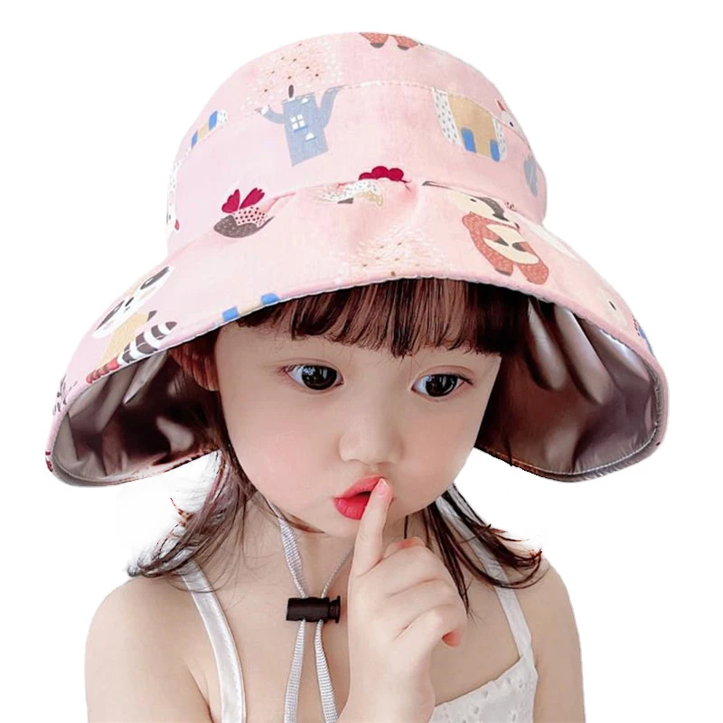 

Cartoon Animal Children Summer Hats Empty Top Sun Hat Kids Sun Hat for Girls Boys Visors Cap Outdoor Beach Sun Hat