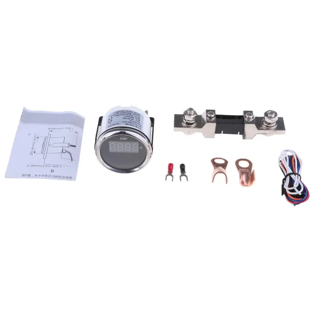 

1 шт. лодка мотоцикл Водонепроницаемый Амперметр 12 В красная светодиодная панель Цифровой измеритель черный