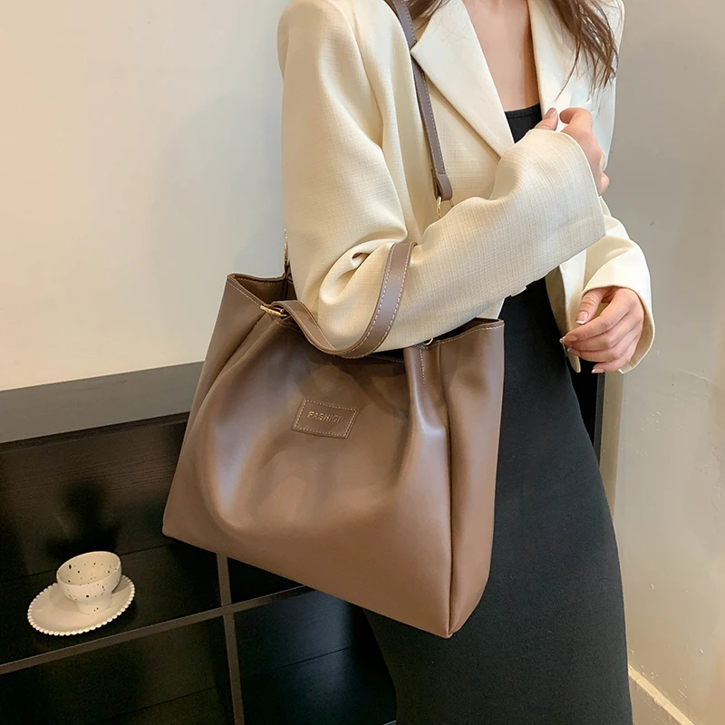 Большая сумка-шоппер из искусственной кожи для женщин винтажный дизайнерский