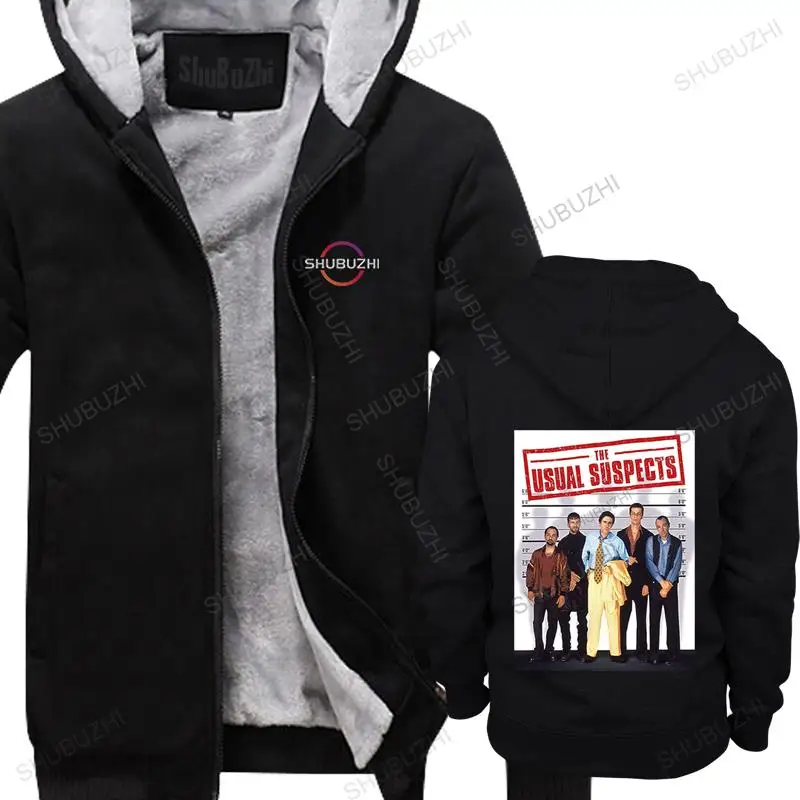 

Mens luxury fall winter hoodie high quality black zipper THE USUAL SUSPECTS unisex outwear thick hoody print funny sweatshirt
