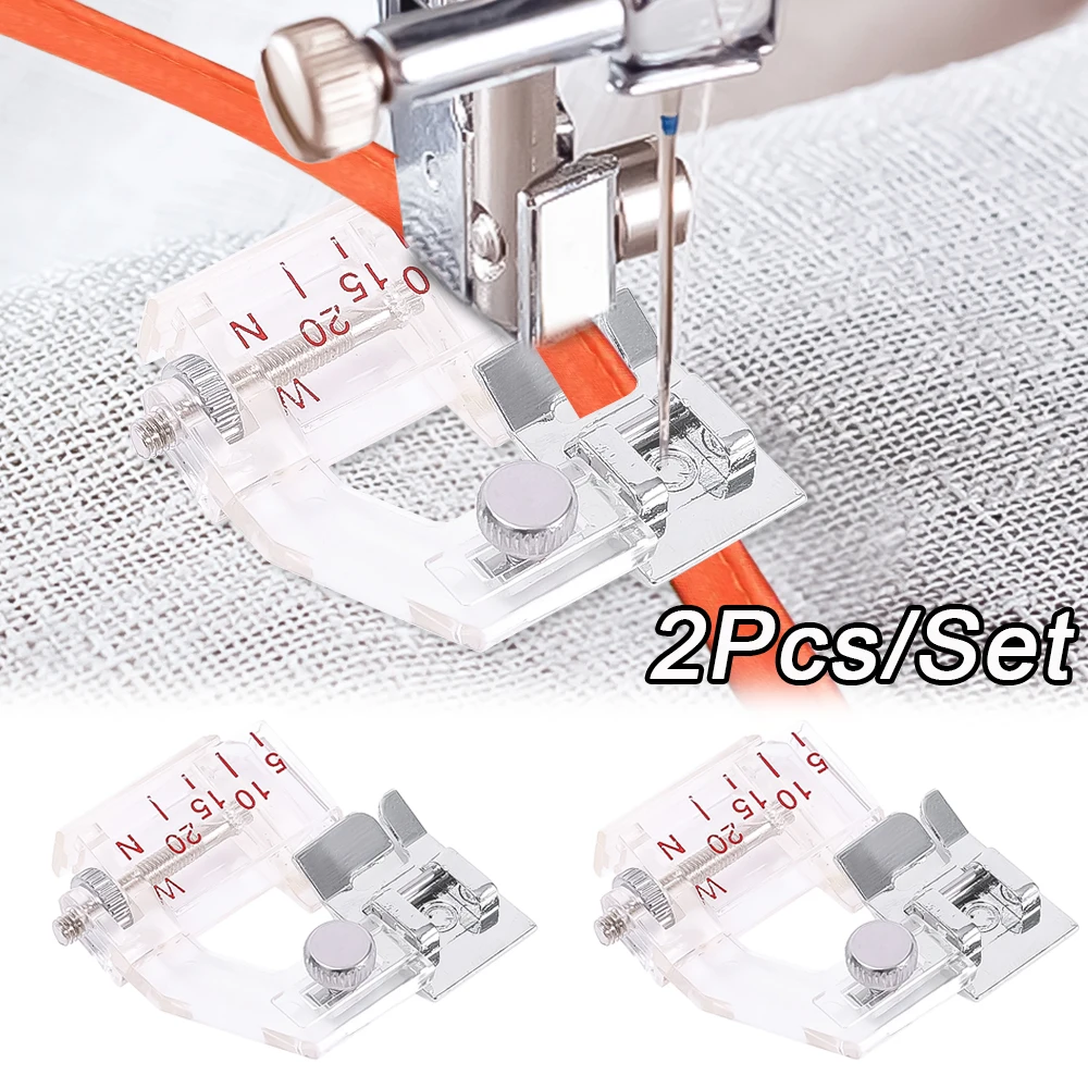 

Sewing Machine Presser Foot Adjustable Distance Binding Sewing Seam Guide Presser Rolled Hem Feet DIY Sewing Accessories