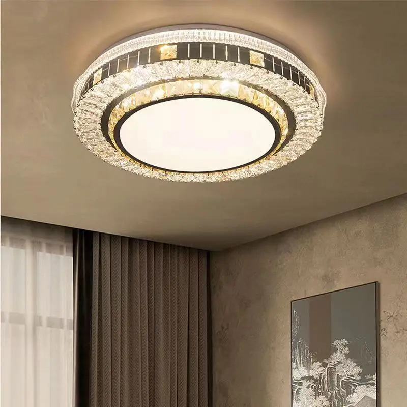 

Роскошная хрустальная Потолочная люстра, Современная Трехцветная регулируемая светодиодная лампа для гостиной, столовой, спальни, комнатн...