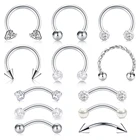 12 шт., серьги-кольца из нержавеющей стали