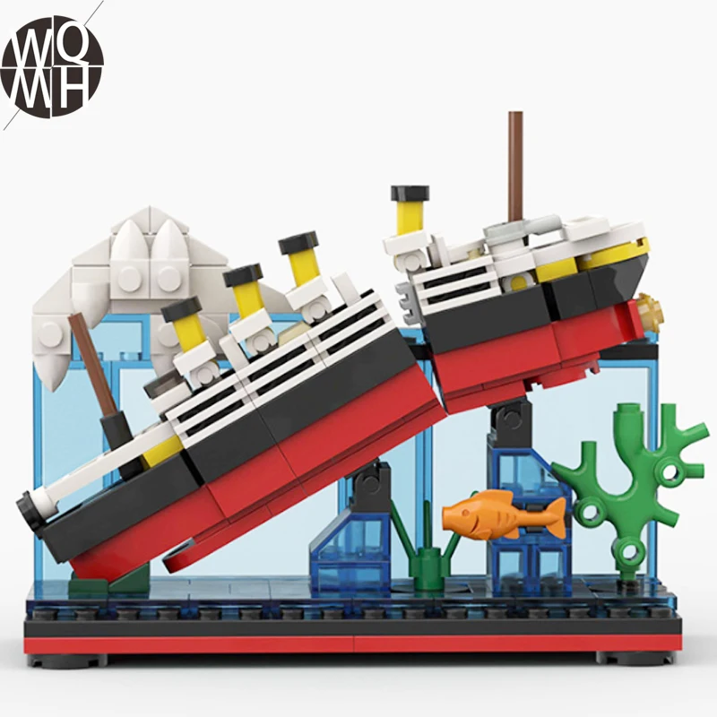 

Конструктор MOC Titanic 3D, Детский конструктор, большой круизный лайнер, лодка, алмазные блоки, развивающая игрушка для детей
