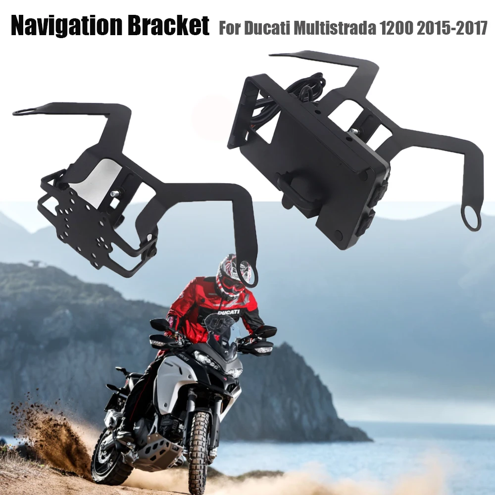 

For Ducati Multistrada 1200 2015-2017 GPS Smart Phone Navigation Mount Mounting Bracket Adapter Holder