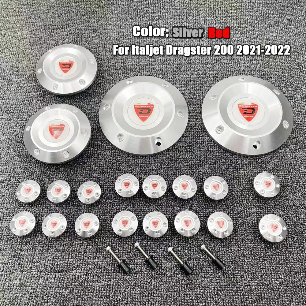 

2022 2021 Silver Red Motorcycle Frame Hole Caps Cover Plug CNC FOR Italjet Dragster 200