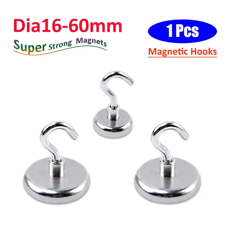 

1Pcs N35 Heavy Duty Magnetic Hooks Strong Neodymium Magnets Hook for Home Wall
