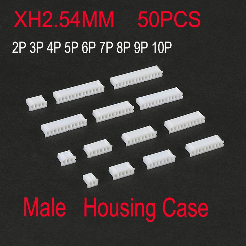 

Контактный разъем XH2.54 2,54 мм, штыревой разъем, штыревой разъем, корпус, пластиковая оболочка, XH-2P/3P/4P/5P/6P/7P/8P/9P/10P, 50 шт.