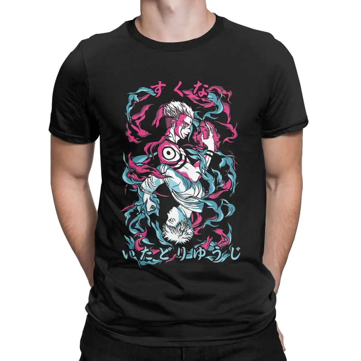 

Men's clothing Itadori X Sukuna Jujutsukaisen Cotton Clothing Funny Short Sleeve Round Collar Tees Graphic Printed T-Shirt