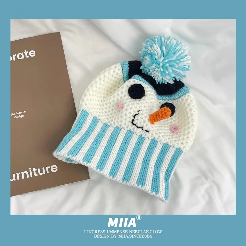 Милый маленький снеговик с помпоном из мультфильма шапка для женщин