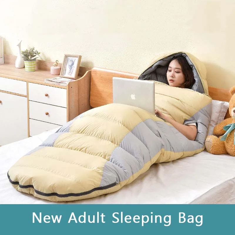 

Новинка 2023, Лидер продаж, спальный мешок для отдыха на открытом воздухе, кемпинга, весенний утолщенный спальный мешок для взрослых, всесезонный, универсальные модели, пуховой хлопок