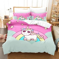 colour dream unicorn bedding set single twin full queen king size dream unicorn set childrens kid bedroom duvetcover sets 012