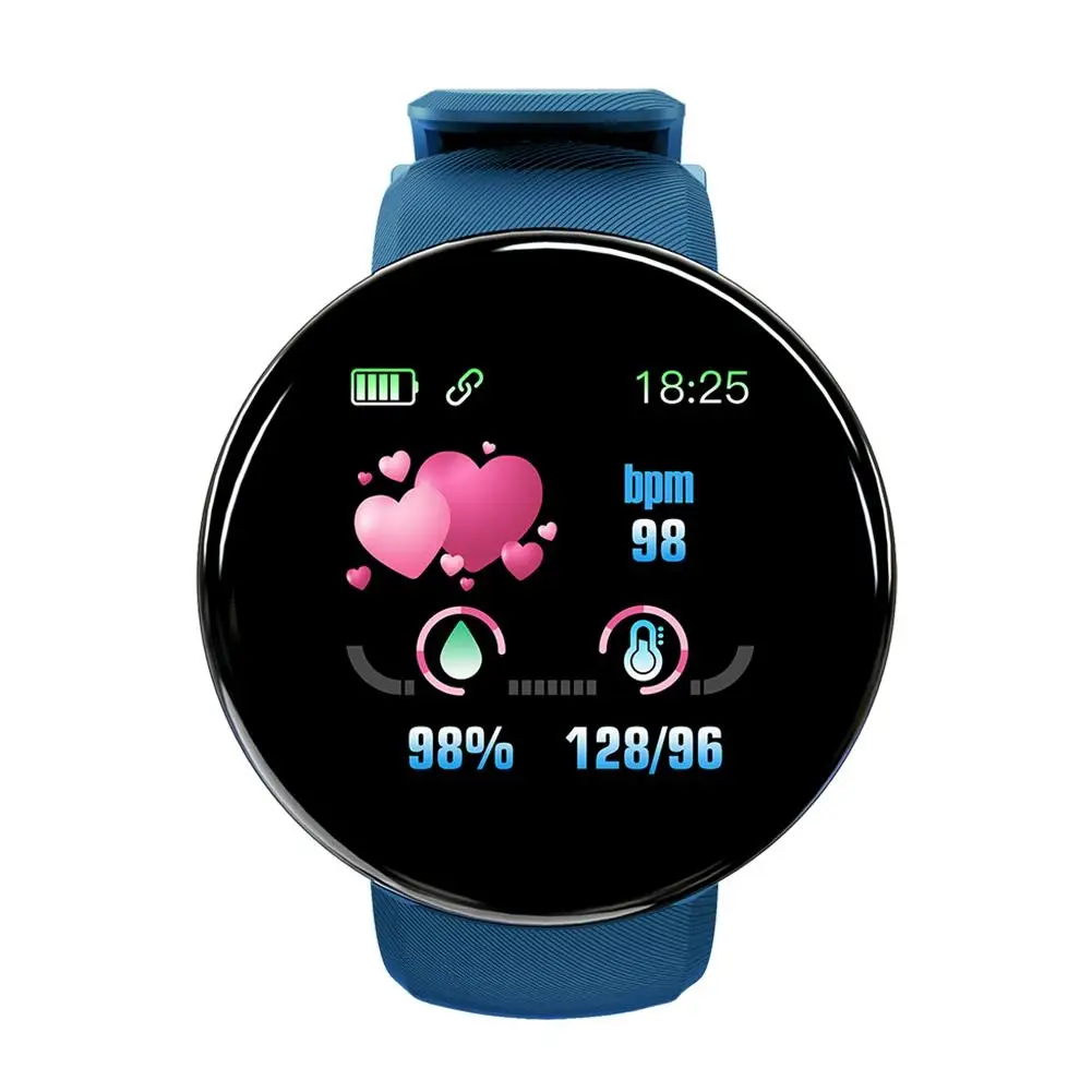 

D18 Bluetooth Smart Watch Male Women Blood Pressure Heart Rate Monitor Waterproof Digital Sport Fitness Tracker Smartwatch