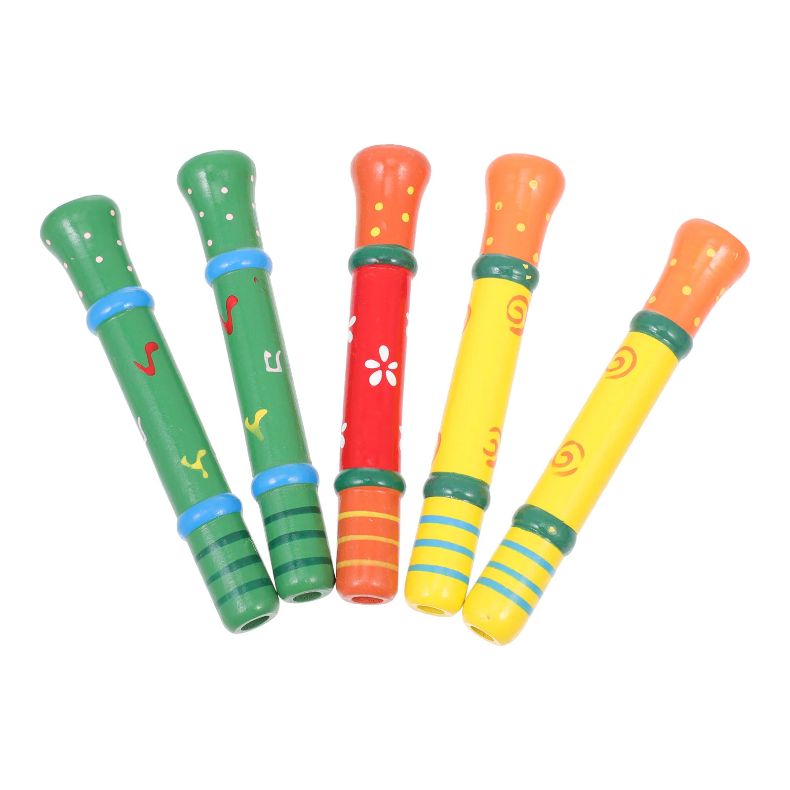 

5pcs Wooden Musical Whistle Playthings Musical Toys Early Educational Toys (Random Color)