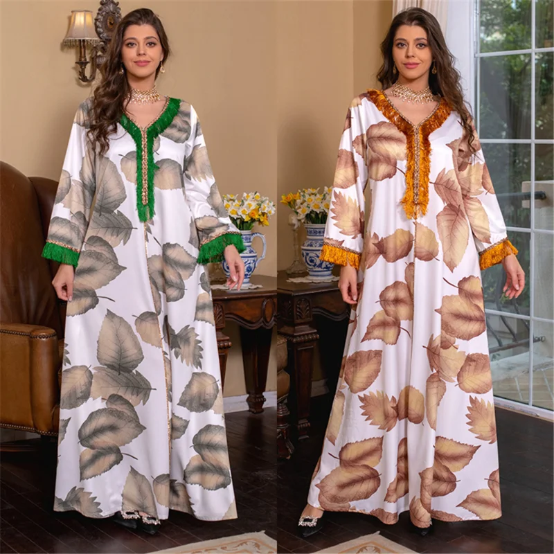 Turkey Muslim Abaya Women Maxi Dress Feather Kimono Elbise Morocco Kaftan Long Party Dresses Ramadan Vestidos Arabic Islamic