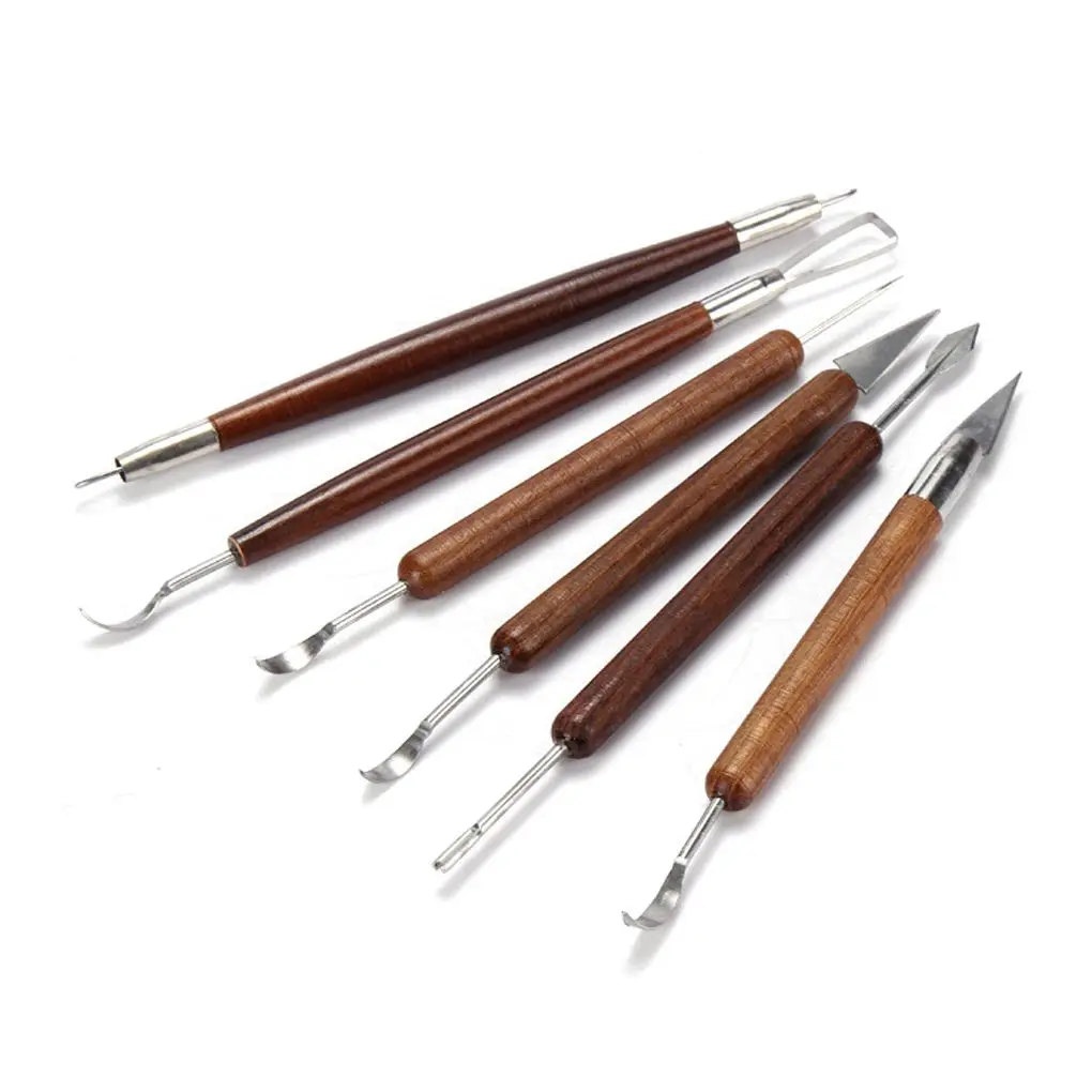 

6pcs Assorted Polymer Clay Pottery Ceramics Sculpting Carving Tools Craft