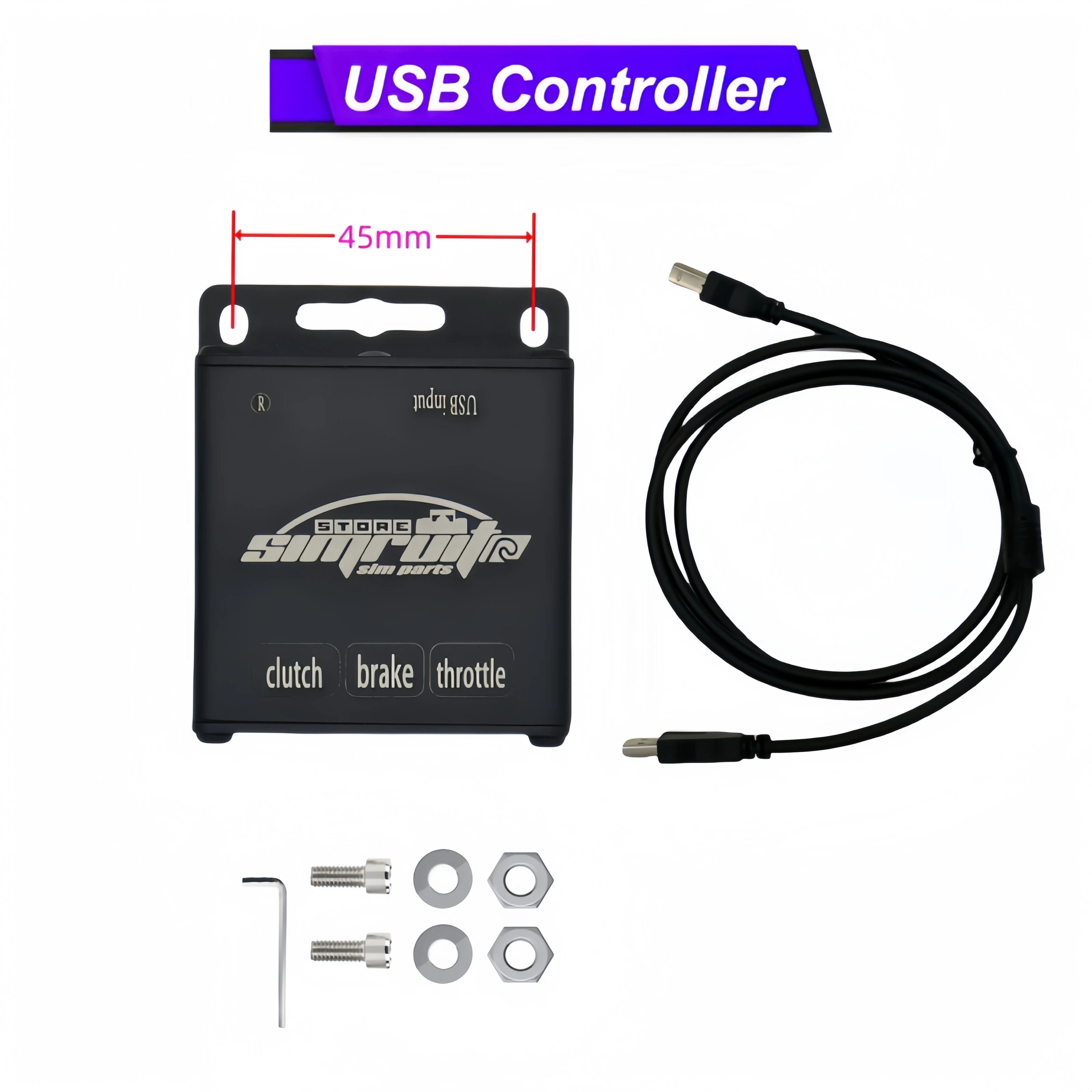 

Simulator педалей Racing SimRuito Кабина Металлический материал для ПК 200KG Тензодатчик Симулятор вождения ﻿