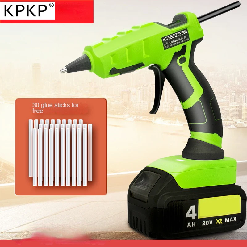 

KPKP 2000mAh Cordless Hot Melt Glue Gun Anti-scald Rechargeable Battery with 30pcs 7mm Glue Sticks Home DIY Repair Tools
