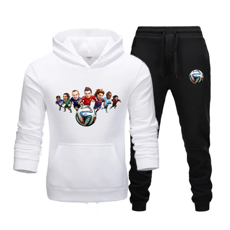 

2023 Men's tracksuit 2 piece grab fleece hoodie and trousers jumper Outdoor hoodie football team printed tracksuit jogging suit