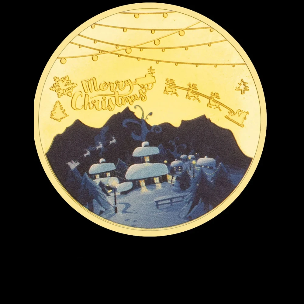 Коллекция монет с Рождеством и Новым годом сувенирный подарок рождественский