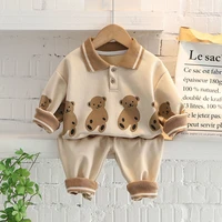 boy 2022 baby boy sweater suit new spring and autumn clothing children athletic handsome western style two piece suit